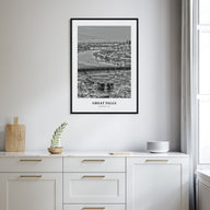 Great Falls, Montana Portrait B&W Poster