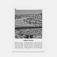 Great Falls, Montana Travel B&W Poster