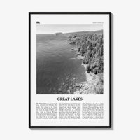 Great Lakes Print Black and White, Great Lakes Wall Art, Great Lakes Poster, Great Lakes Photo, Great Lakes Wall Décor, Great Lakes Map