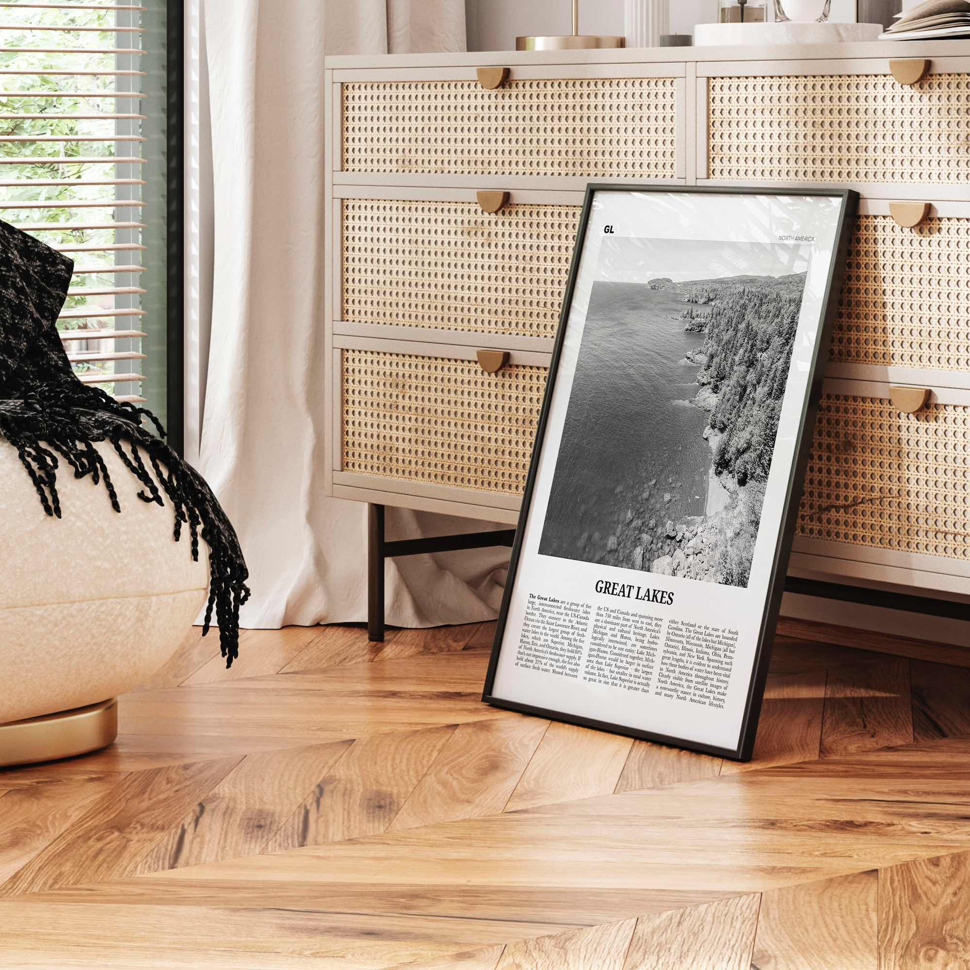 Great Lakes Print Black and White, Great Lakes Wall Art, Great Lakes Poster, Great Lakes Photo, Great Lakes Wall Décor, Great Lakes Map