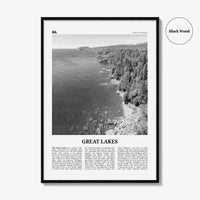 Great Lakes Print Black and White, Great Lakes Wall Art, Great Lakes Poster, Great Lakes Photo, Great Lakes Wall Décor, Great Lakes Map