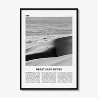 Great Sand Dunes National Park Print Black and White, Great Sand Dunes Wall Art, Great Sand Dunes Poster, Great Sand Dunes, Colorado, USA