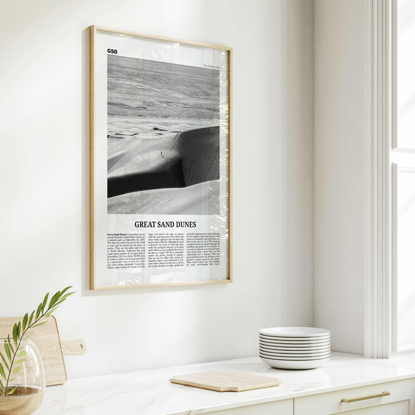 Great Sand Dunes National Park Print Black and White, Great Sand Dunes Wall Art, Great Sand Dunes Poster, Great Sand Dunes, Colorado, USA