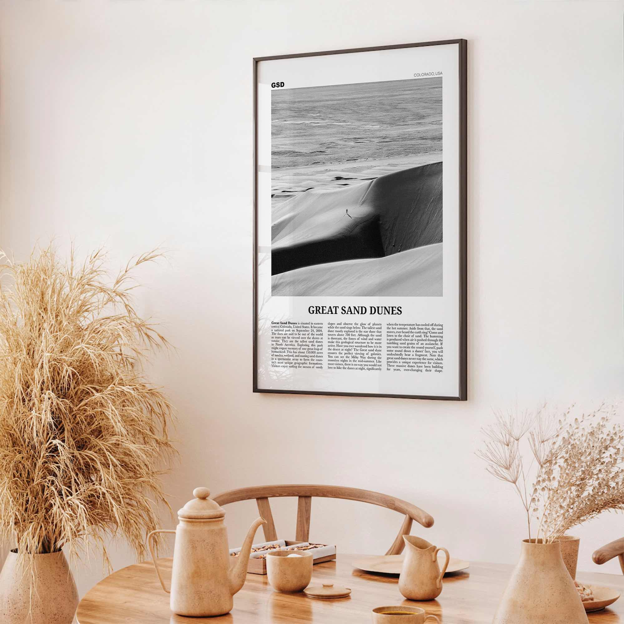 Great Sand Dunes National Park Print Black and White, Great Sand Dunes Wall Art, Great Sand Dunes Poster, Great Sand Dunes, Colorado, USA