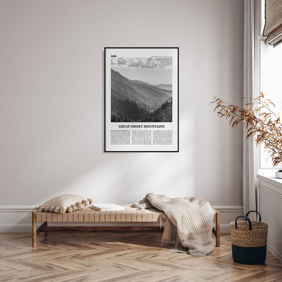 Great Smoky Mountains National Park Travel B&W Poster