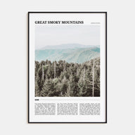 Great Smoky Mountains National Park Travel Color Poster