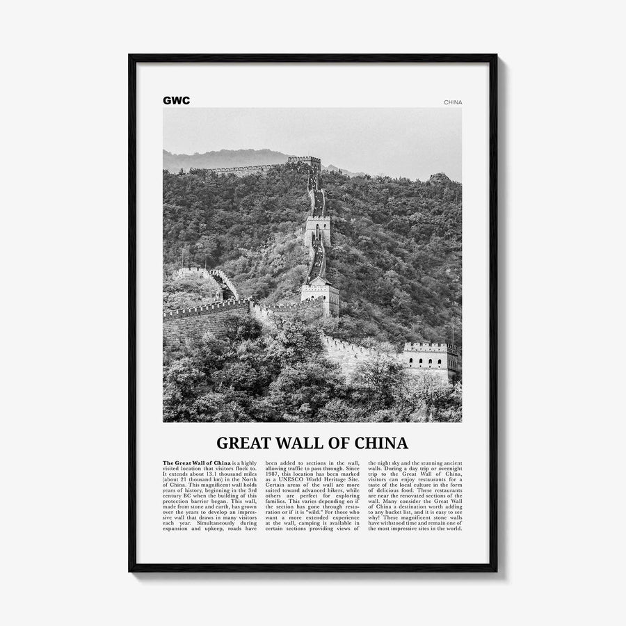 Great Wall of China Print Black and White, Great Wall of China Wall Art, Great Wall of China Poster, Great Wall of China Photo