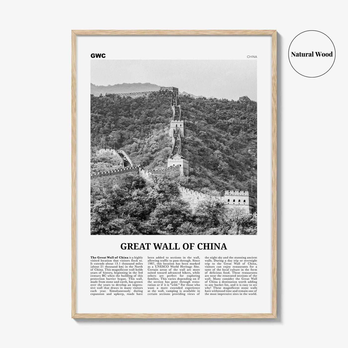 Great Wall of China Print Black and White, Great Wall of China Wall Art, Great Wall of China Poster, Great Wall of China Photo