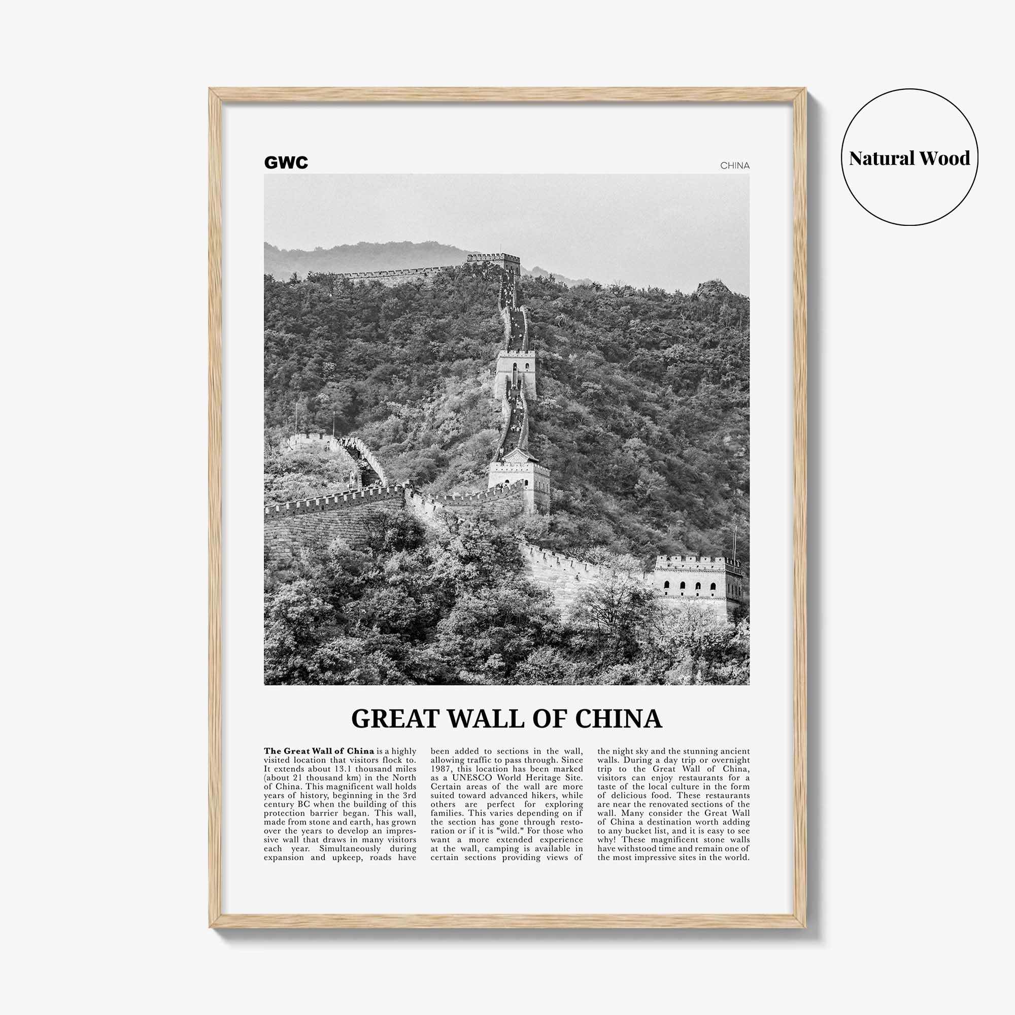 Great Wall of China Print Black and White, Great Wall of China Wall Art, Great Wall of China Poster, Great Wall of China Photo