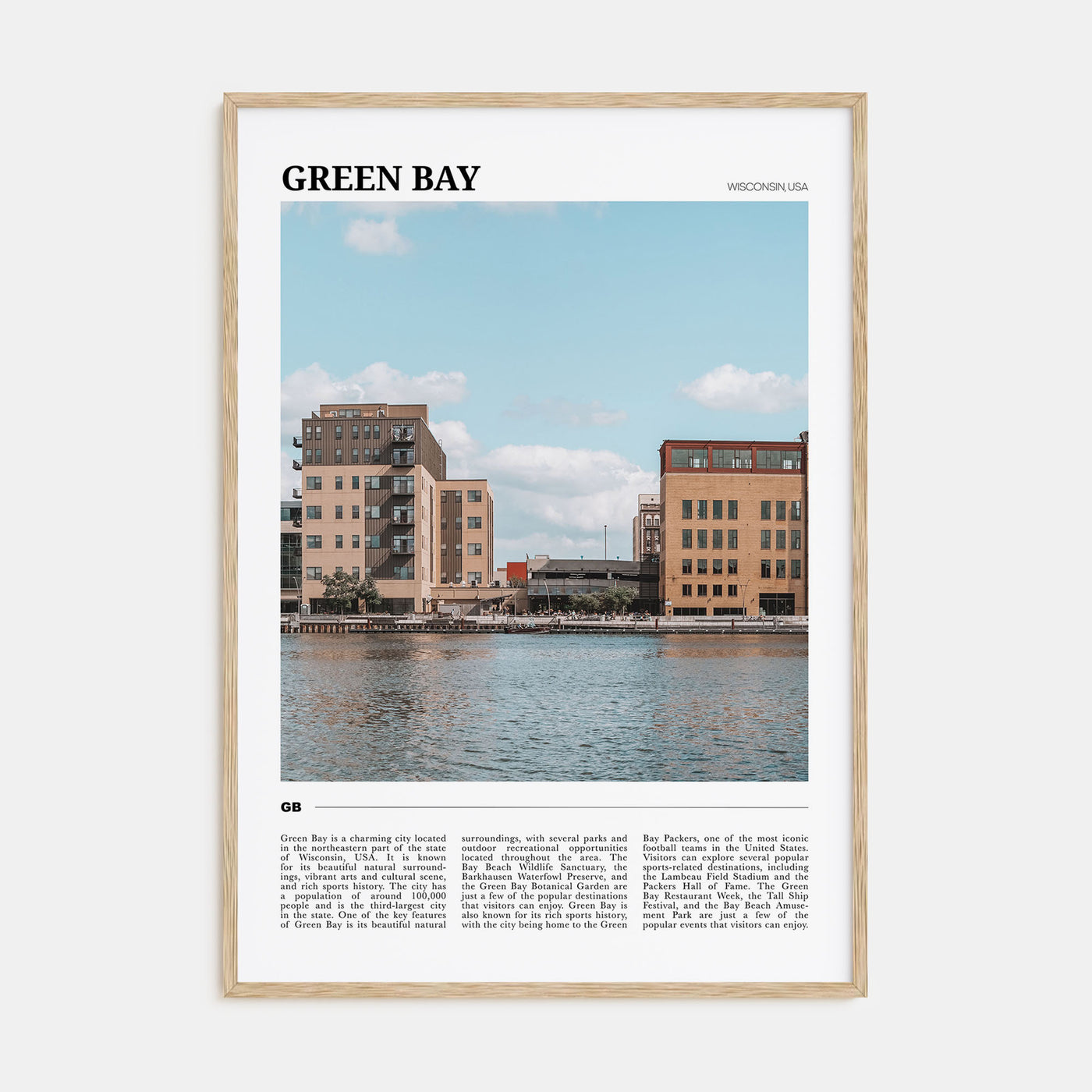 Green Bay Travel Color Poster