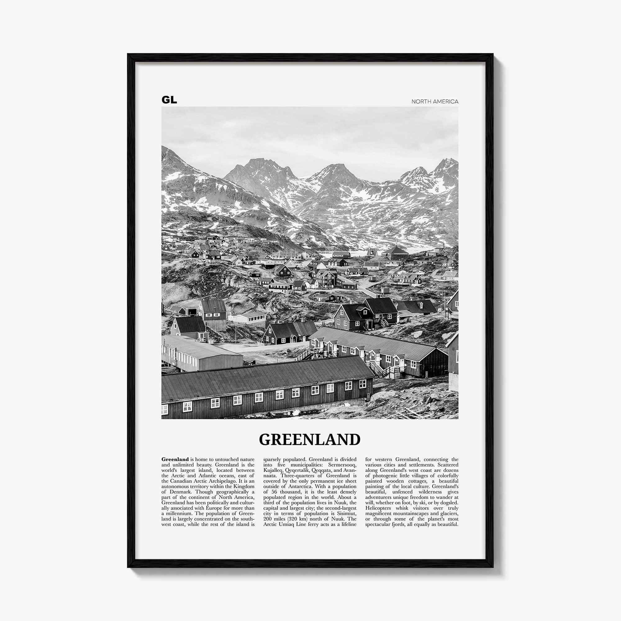Greenland Print Black and White, Greenland Wall Art, Greenland Poster, Greenland Photo, Kalaallit, Nunaat, Grønland, Godthåb, North America