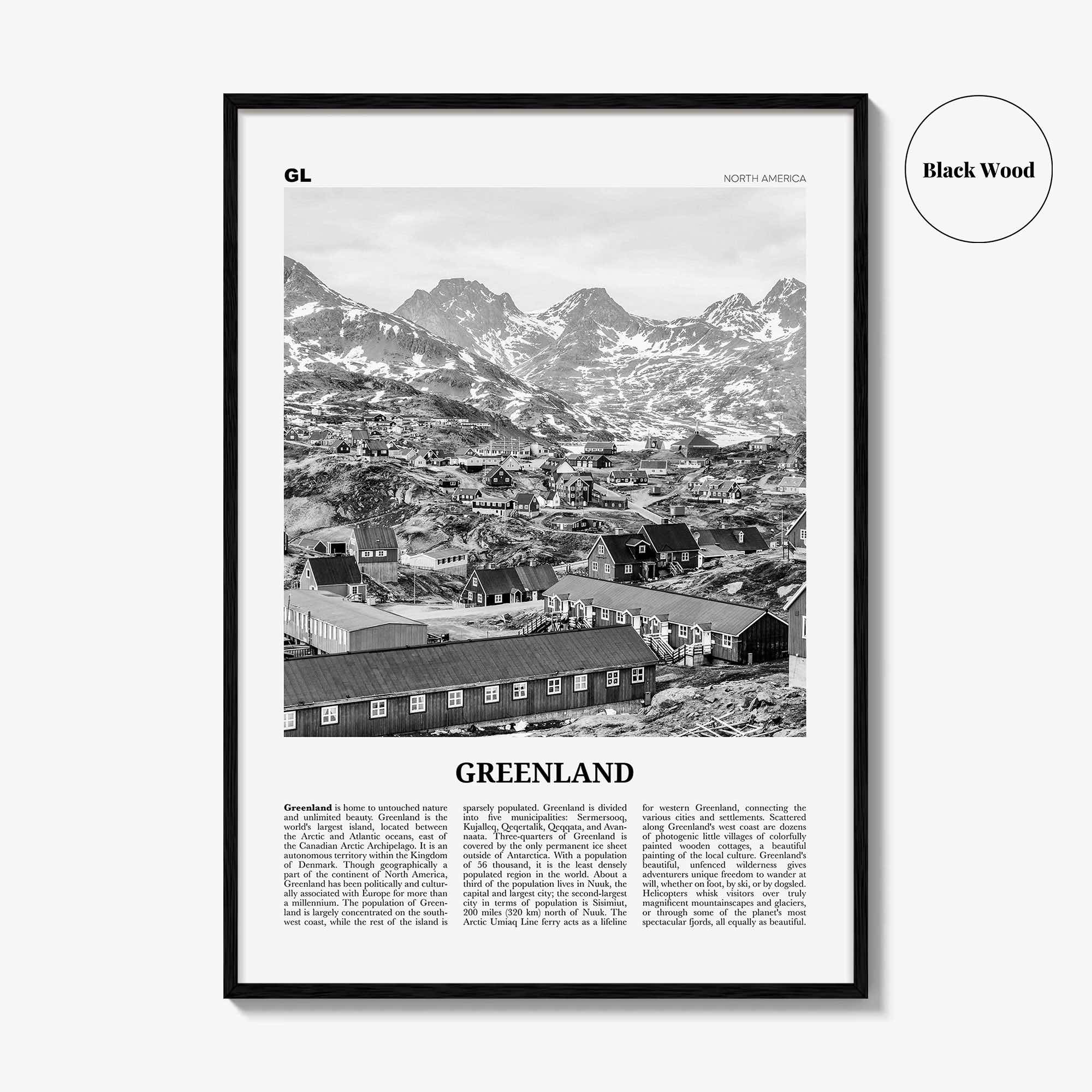 Greenland Print Black and White, Greenland Wall Art, Greenland Poster, Greenland Photo, Kalaallit, Nunaat, Grønland, Godthåb, North America