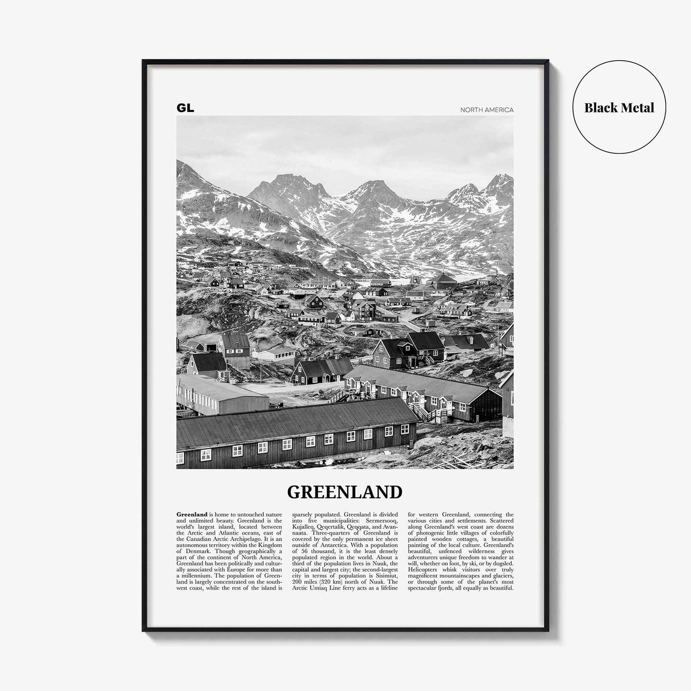Greenland Print Black and White, Greenland Wall Art, Greenland Poster, Greenland Photo, Kalaallit, Nunaat, Grønland, Godthåb, North America