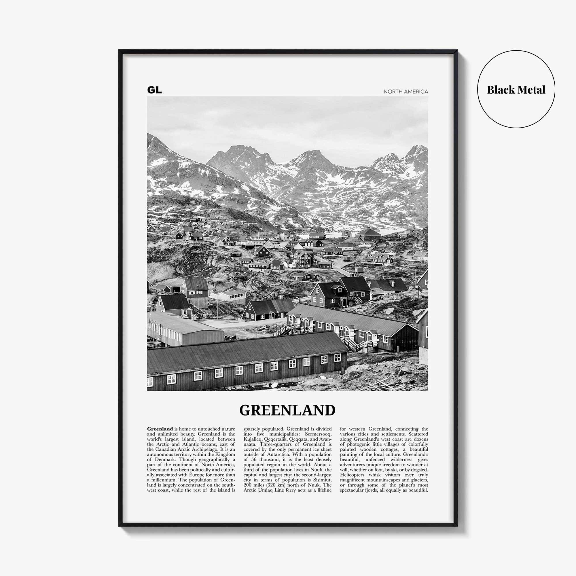 Greenland Print Black and White, Greenland Wall Art, Greenland Poster, Greenland Photo, Kalaallit, Nunaat, Grønland, Godthåb, North America