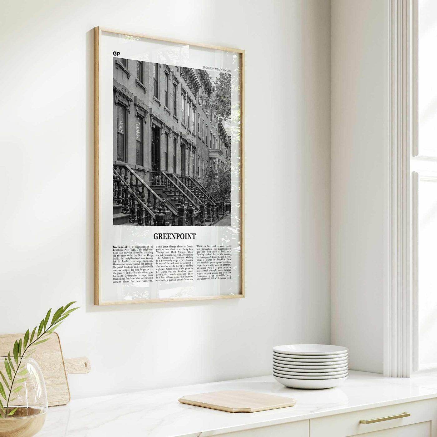 Greenpoint Print Black and White, Greenpoint Wall Art, Greenpoint Poster, Greenpoint Photo, Greenpoint Wall Décor, Brooklyn, New York, USA