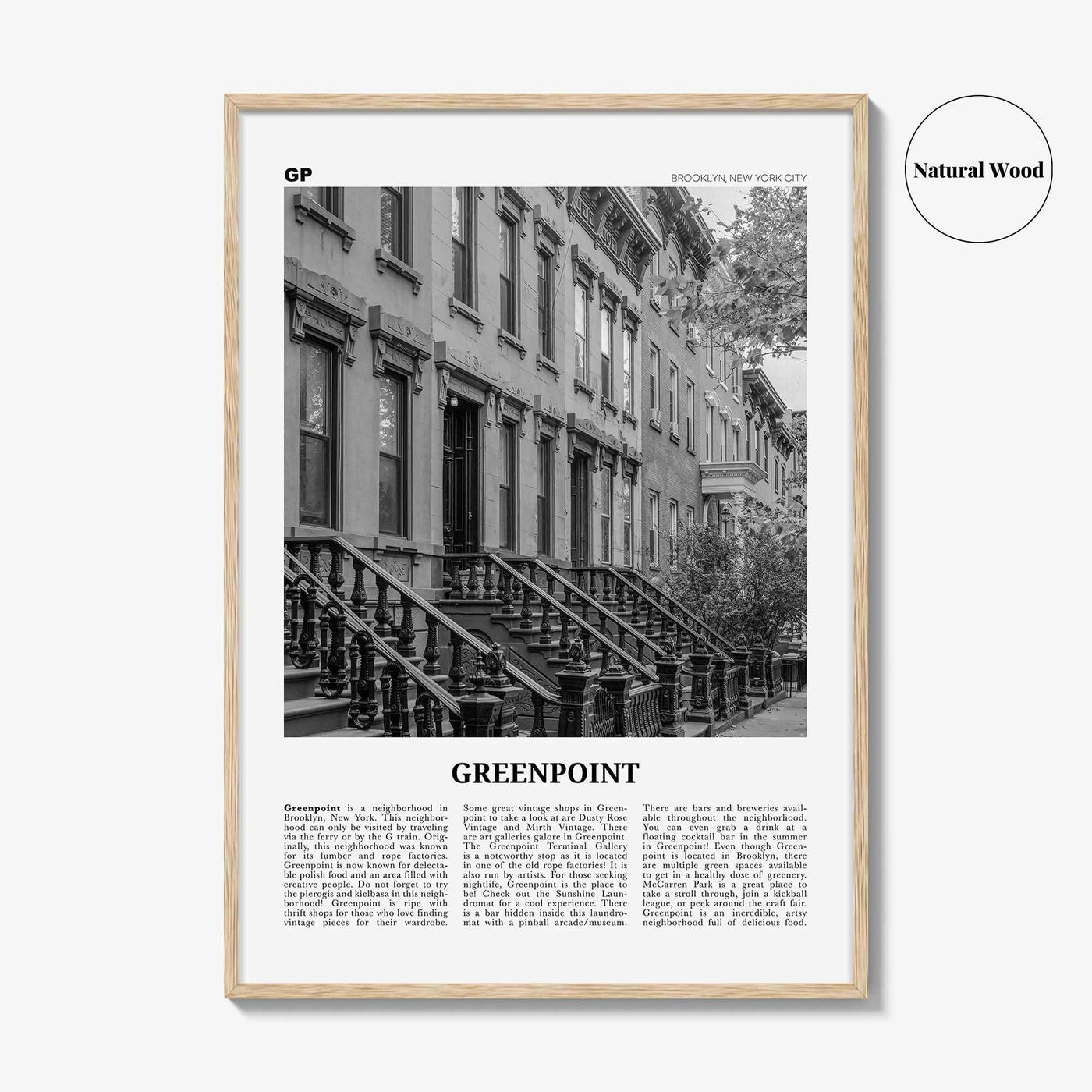Greenpoint Print Black and White, Greenpoint Wall Art, Greenpoint Poster, Greenpoint Photo, Greenpoint Wall Décor, Brooklyn, New York, USA