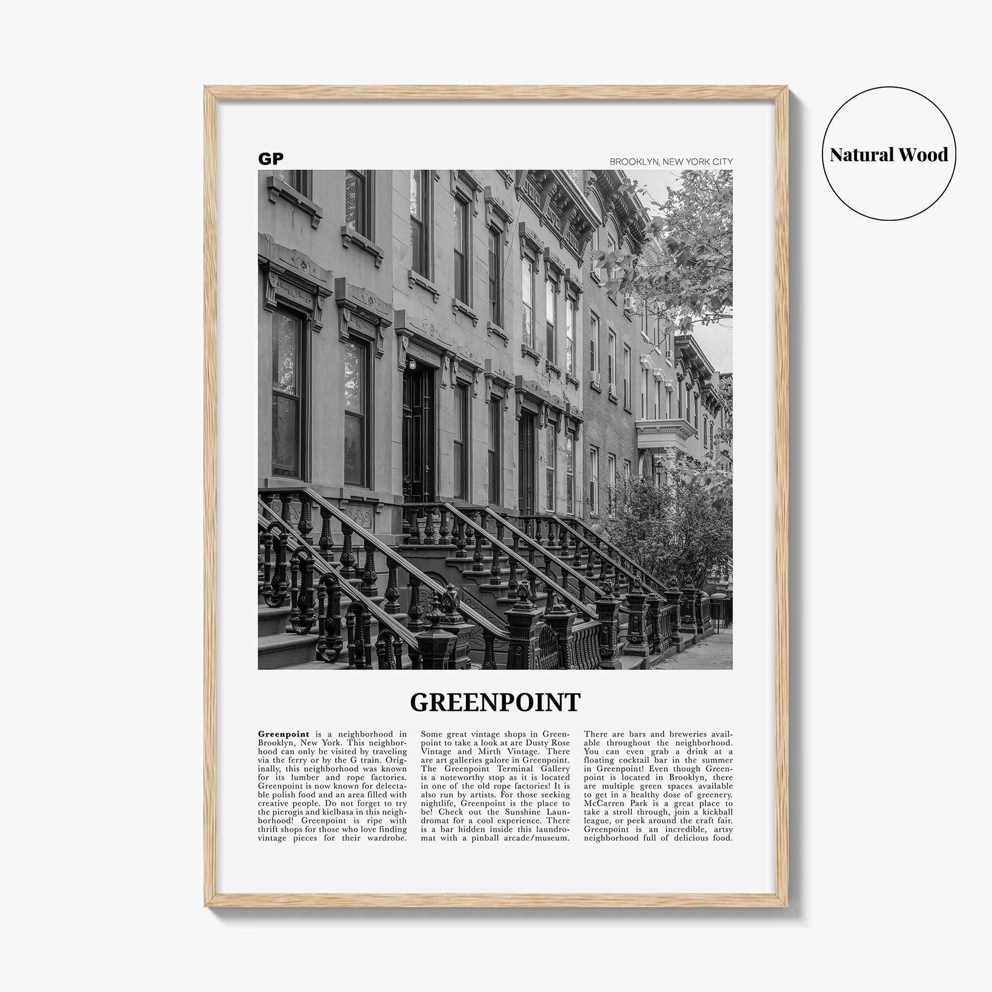 Greenpoint Print Black and White, Greenpoint Wall Art, Greenpoint Poster, Greenpoint Photo, Greenpoint Wall Décor, Brooklyn, New York, USA