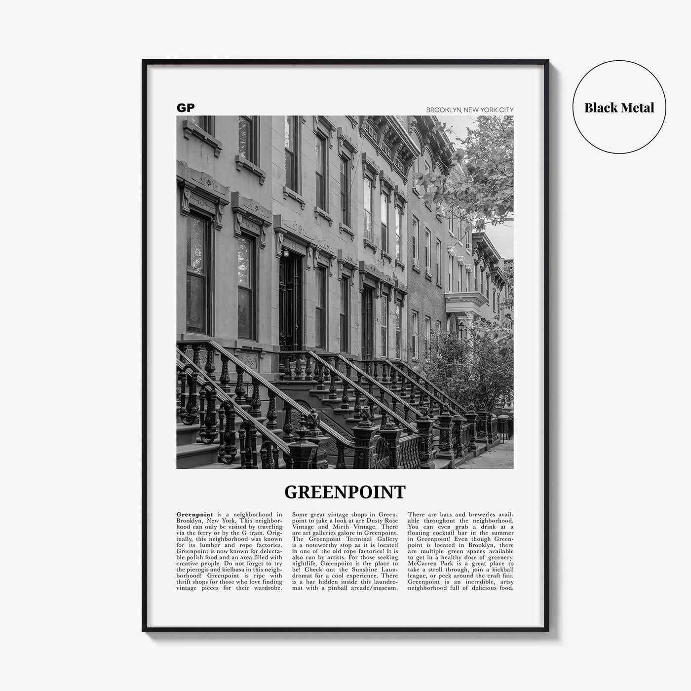 Greenpoint Print Black and White, Greenpoint Wall Art, Greenpoint Poster, Greenpoint Photo, Greenpoint Wall Décor, Brooklyn, New York, USA