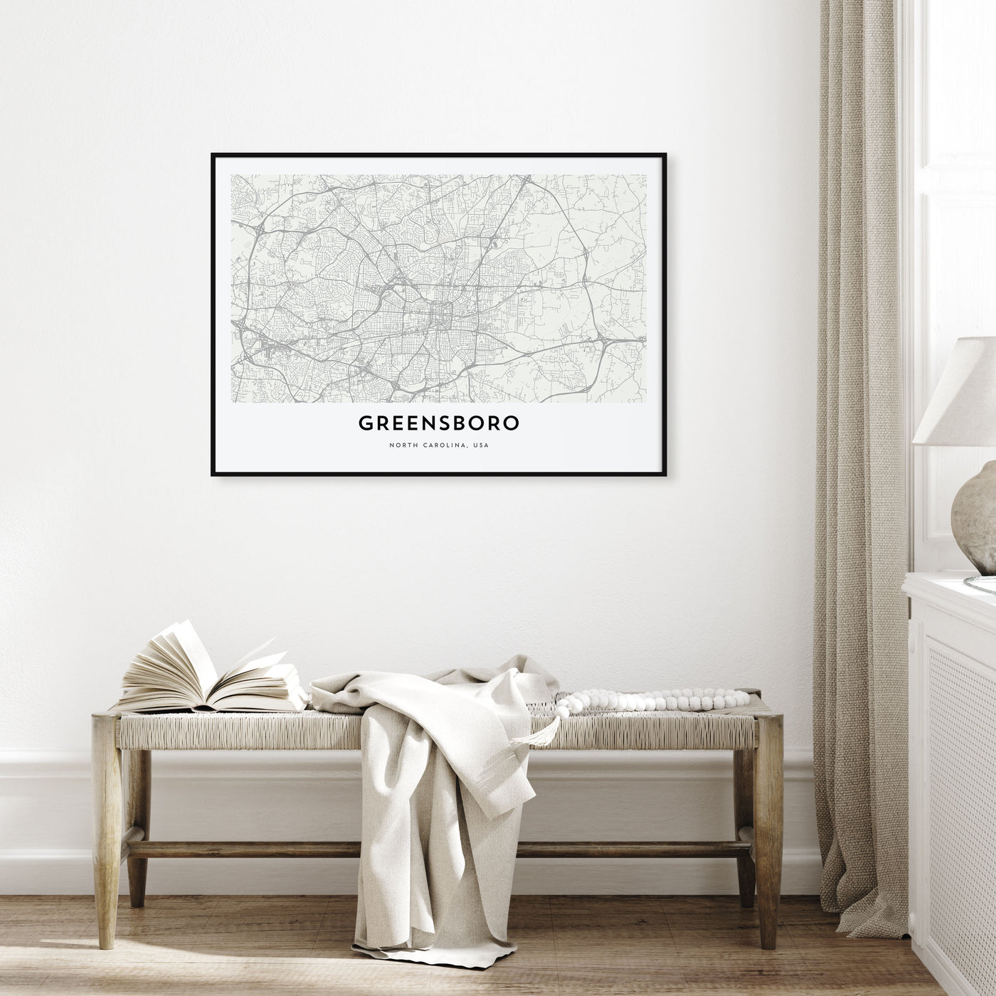 Greensboro Map Landscape Poster