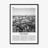 Greensboro Print Black and White No 1, Greensboro Wall Art, Greensboro Poster, Greensboro Photo, North Carolina, USA United States, America