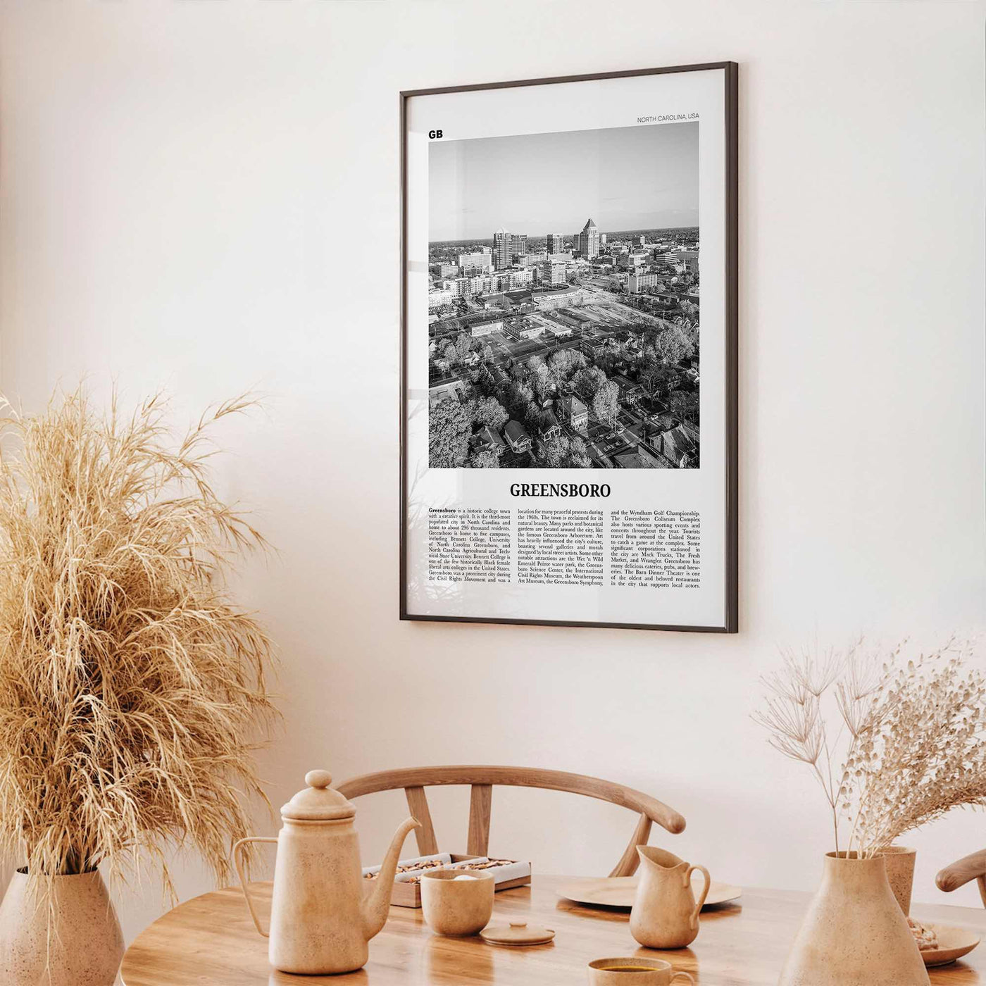 Greensboro Print Black and White No 1, Greensboro Wall Art, Greensboro Poster, Greensboro Photo, North Carolina, USA United States, America