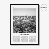 Greensboro Print Black and White No 1, Greensboro Wall Art, Greensboro Poster, Greensboro Photo, North Carolina, USA United States, America
