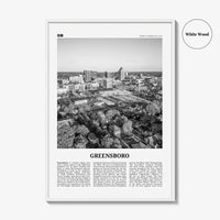 Greensboro Print Black and White No 1, Greensboro Wall Art, Greensboro Poster, Greensboro Photo, North Carolina, USA United States, America