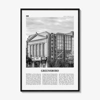 Greensboro Print Black and White No 2, Greensboro Wall Art, Greensboro Poster, Greensboro Photo, North Carolina, USA United States