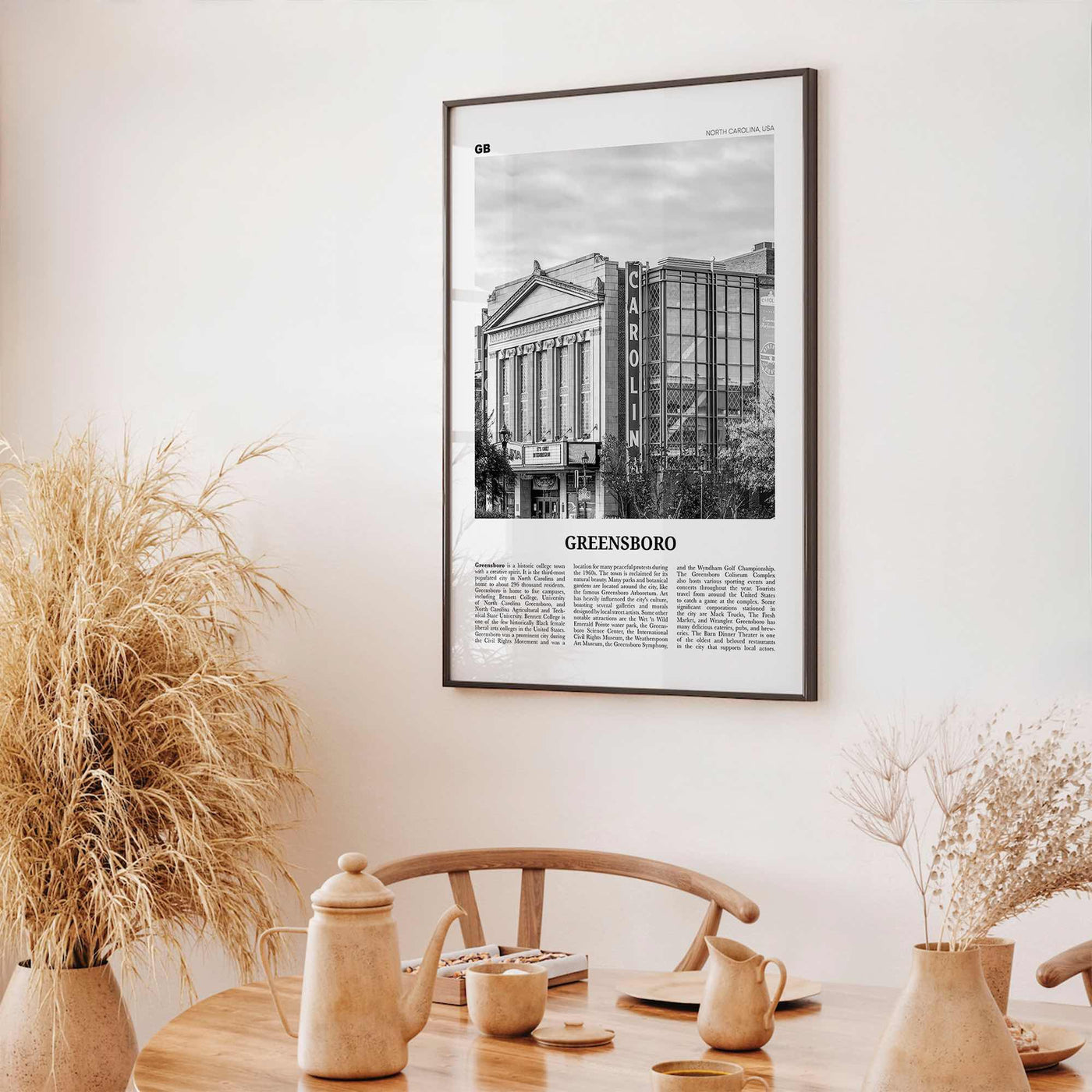 Greensboro Print Black and White No 2, Greensboro Wall Art, Greensboro Poster, Greensboro Photo, North Carolina, USA United States