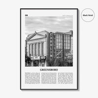 Greensboro Print Black and White No 2, Greensboro Wall Art, Greensboro Poster, Greensboro Photo, North Carolina, USA United States