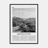 Greenville County Travel B&W Poster