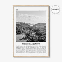 Greenville County Print Black and White, Greenville Wall Art, Greenville Poster, Greenville Photo, Greenville Wall Décor, Greenville Map