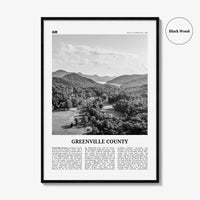 Greenville County Print Black and White, Greenville Wall Art, Greenville Poster, Greenville Photo, Greenville Wall Décor, Greenville Map
