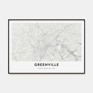 Greenville Map Landscape Poster