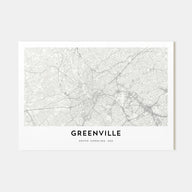 Greenville Map Landscape Poster