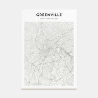 Greenville Map Portrait Poster