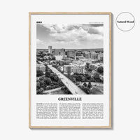 Greenville Print Black and White No 1, Greenville Wall Art, Greenville Poster, Greenville Photo, South Carolina USA, United States, America