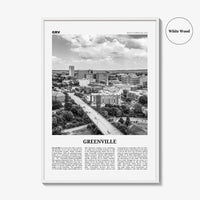 Greenville Print Black and White No 1, Greenville Wall Art, Greenville Poster, Greenville Photo, South Carolina USA, United States, America
