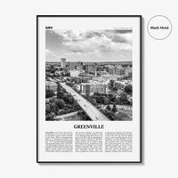 Greenville Print Black and White No 1, Greenville Wall Art, Greenville Poster, Greenville Photo, South Carolina USA, United States, America