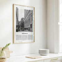 Greenville Print Black and White No 2, Greenville Wall Art, Greenville Poster, Greenville Photo, South Carolina USA, United States