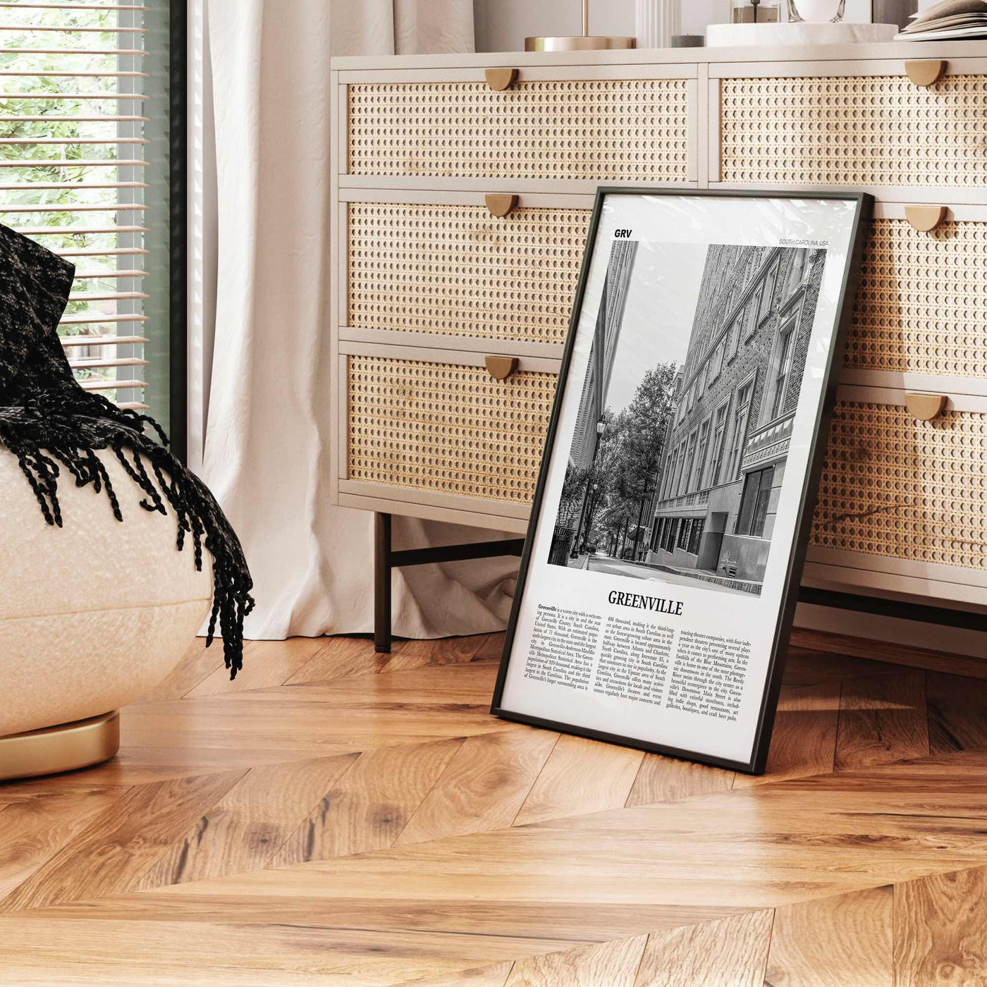 Greenville Print Black and White No 2, Greenville Wall Art, Greenville Poster, Greenville Photo, South Carolina USA, United States