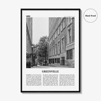 Greenville Print Black and White No 2, Greenville Wall Art, Greenville Poster, Greenville Photo, South Carolina USA, United States