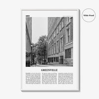 Greenville Print Black and White No 2, Greenville Wall Art, Greenville Poster, Greenville Photo, South Carolina USA, United States