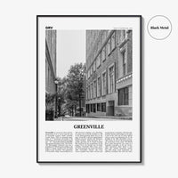 Greenville Print Black and White No 2, Greenville Wall Art, Greenville Poster, Greenville Photo, South Carolina USA, United States