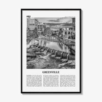 Greenville Print Black and White No 3, Greenville Wall Art, Greenville Poster, Greenville Photo, Greenville Wall Décor, Greenville Map,