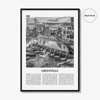 Greenville Print Black and White No 3, Greenville Wall Art, Greenville Poster, Greenville Photo, Greenville Wall Décor, Greenville Map,