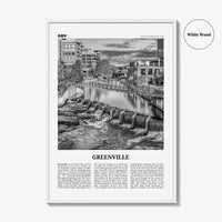 Greenville Print Black and White No 3, Greenville Wall Art, Greenville Poster, Greenville Photo, Greenville Wall Décor, Greenville Map,