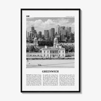 Greenwich Print Black and White London, Greenwich Wall Art, Greenwich Poster, Greenwich Photo, Greenwich Wall Décor, Greenwich Map, England