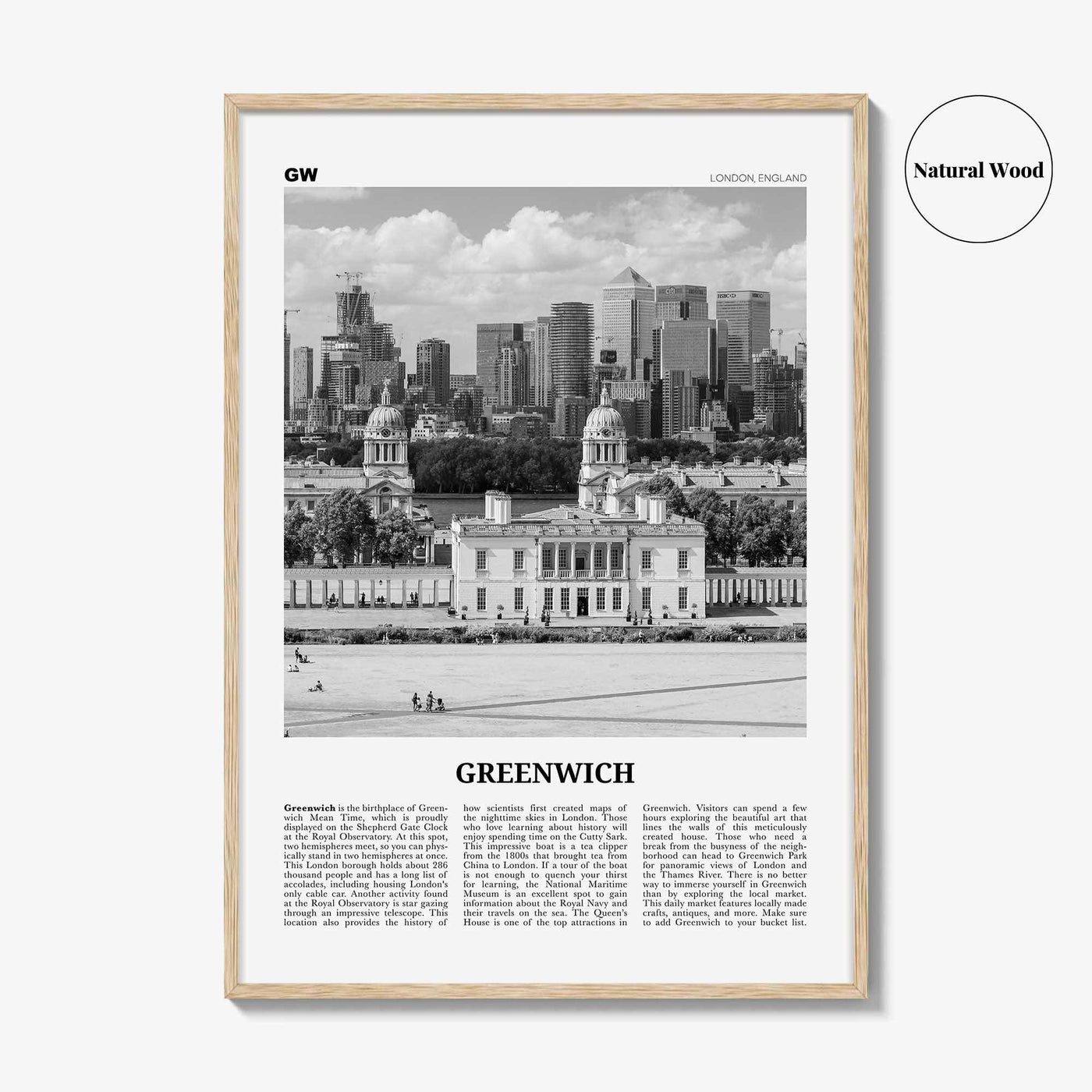 Greenwich Print Black and White London, Greenwich Wall Art, Greenwich Poster, Greenwich Photo, Greenwich Wall Décor, Greenwich Map, England