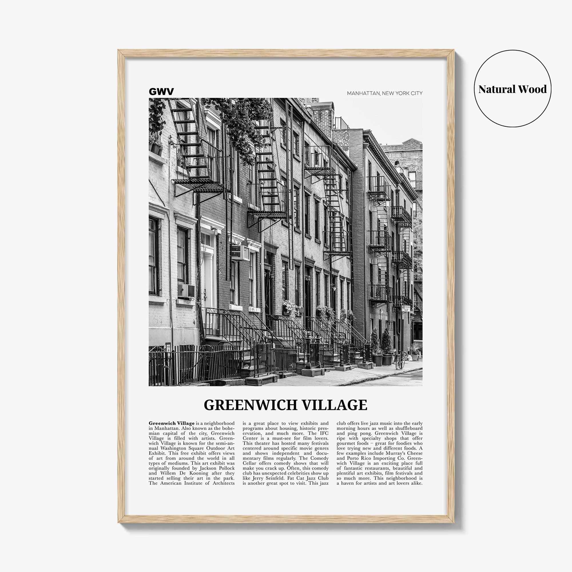 Greenwich Village Print Black and White, Greenwich Village Wall Art, Greenwich Village Poster, Greenwich Village Photo, Manhattan, New York